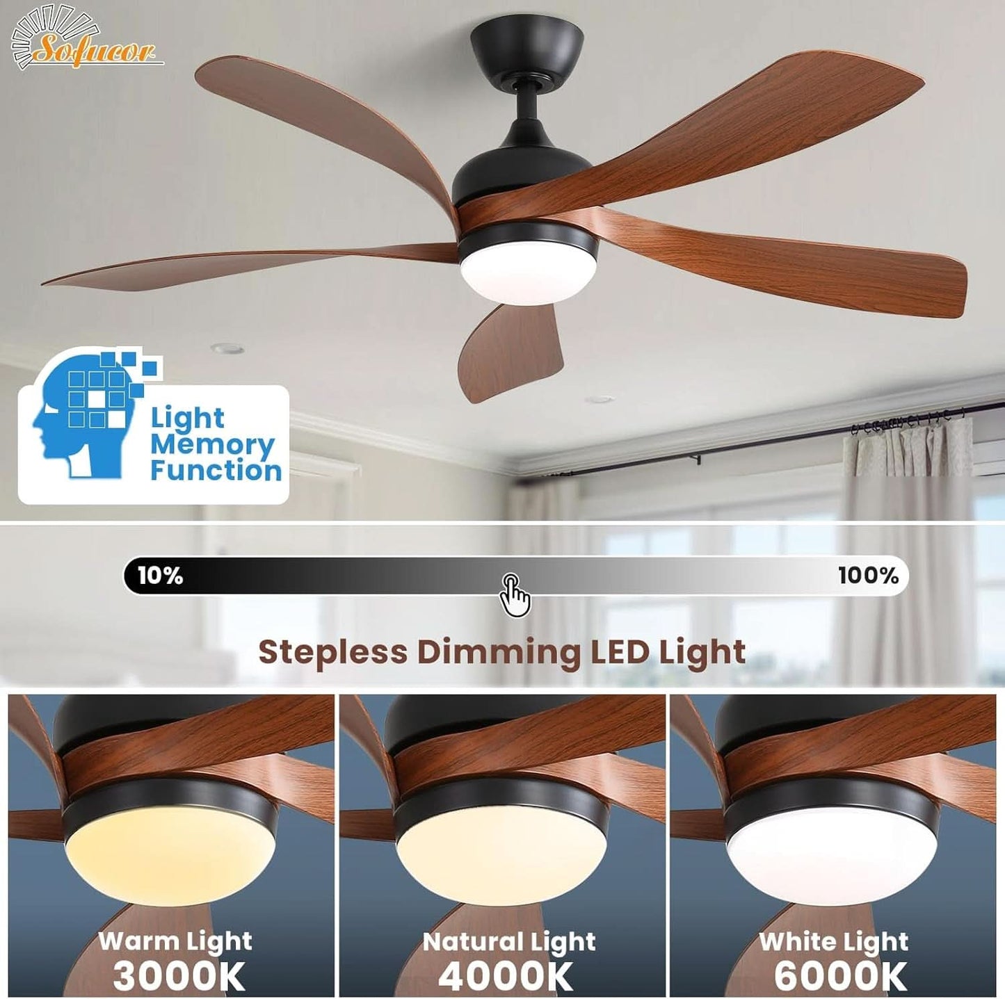 The Lumina 52" Smart Ceiling Fan