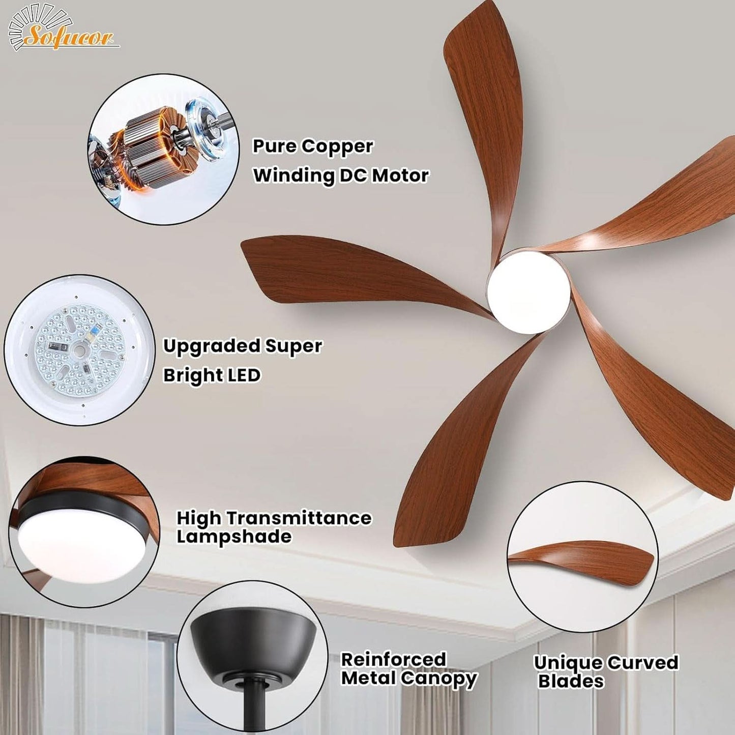 The Lumina 52" Smart Ceiling Fan