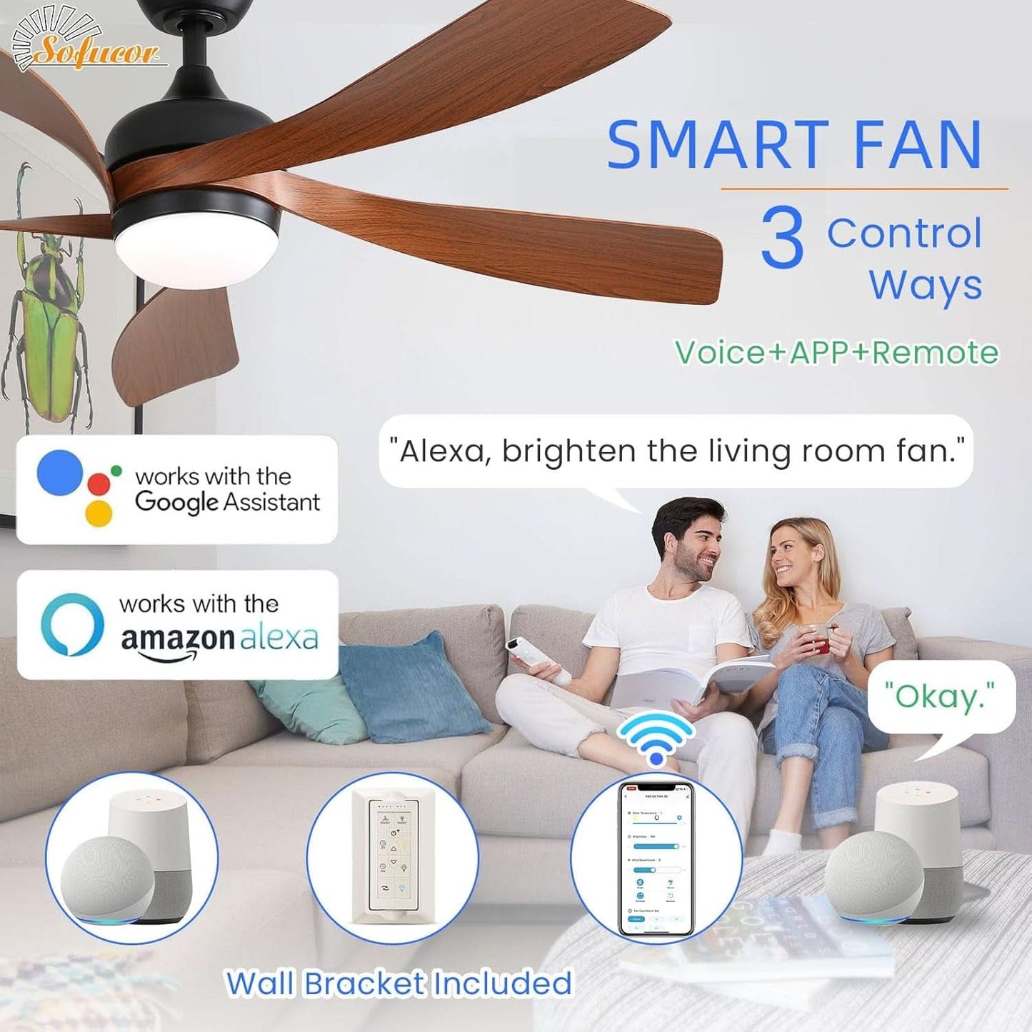 The Lumina 52" Smart Ceiling Fan